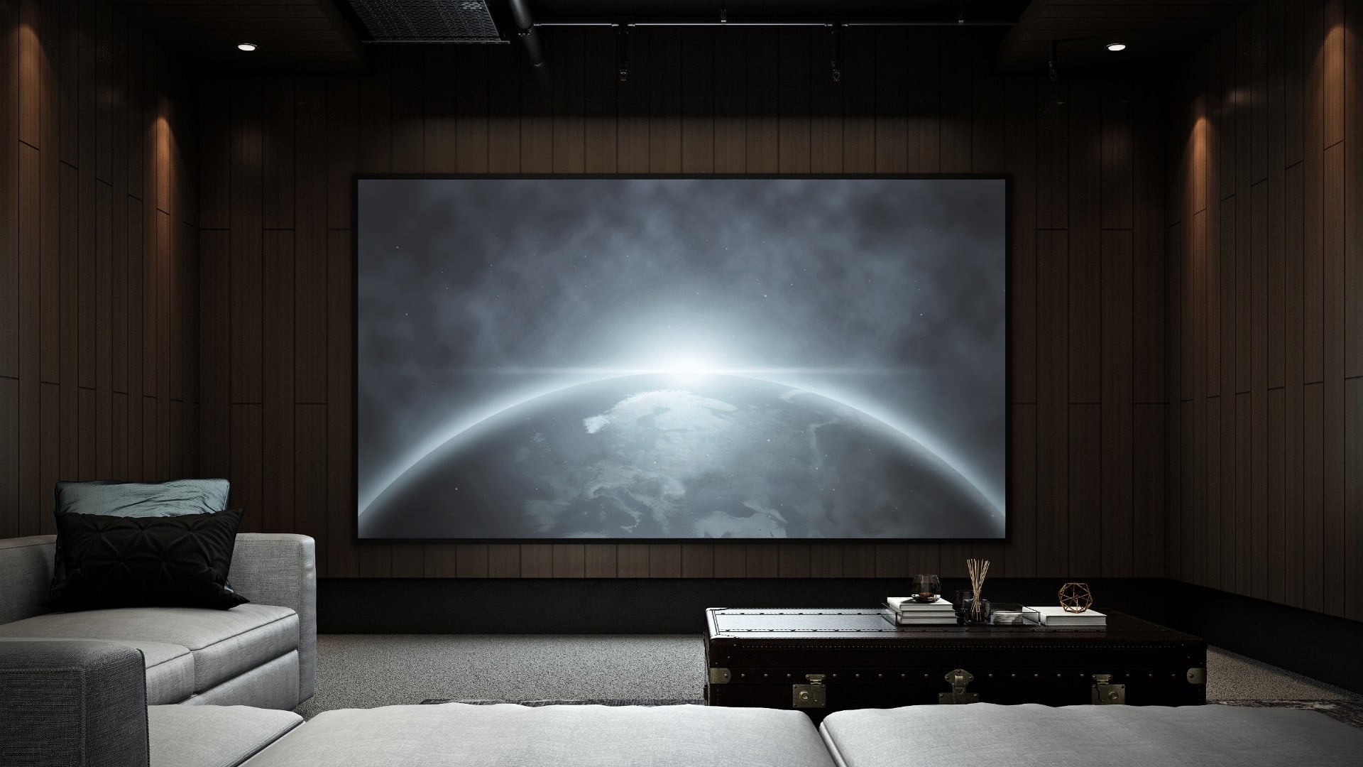 Modern Luxury Home Theater room #2 , 3D render